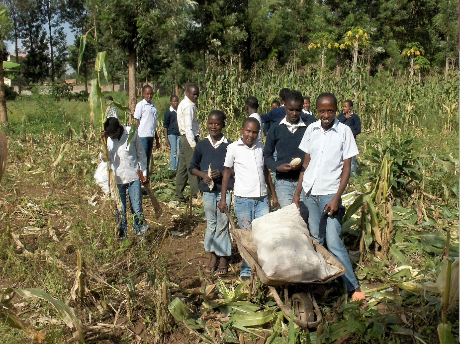 Girls with Maize bags